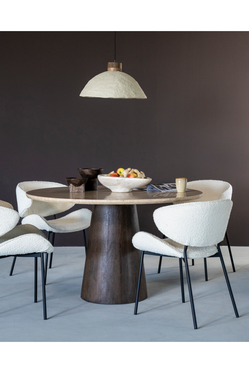 Travertine Pedestal Dining Table | Eleonora Aikin | Woodfurniture.com