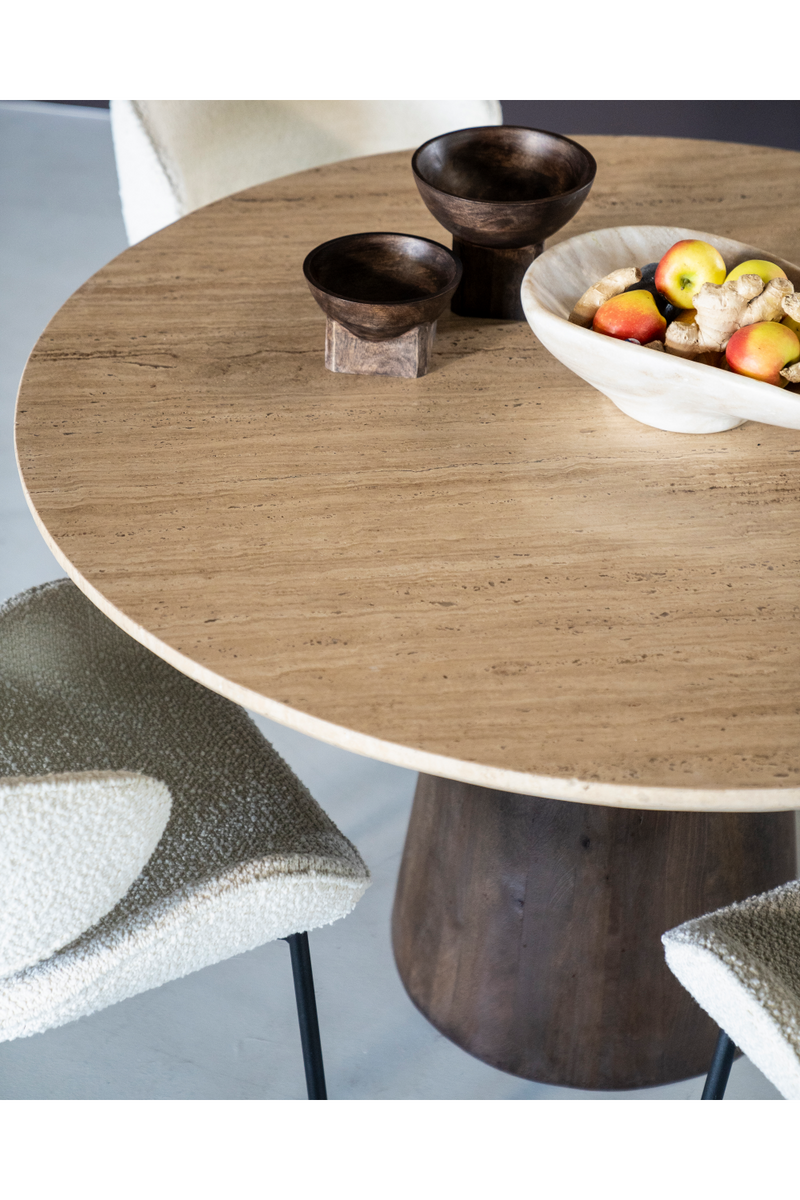 Travertine Pedestal Dining Table | Eleonora Aikin | Woodfurniture.com