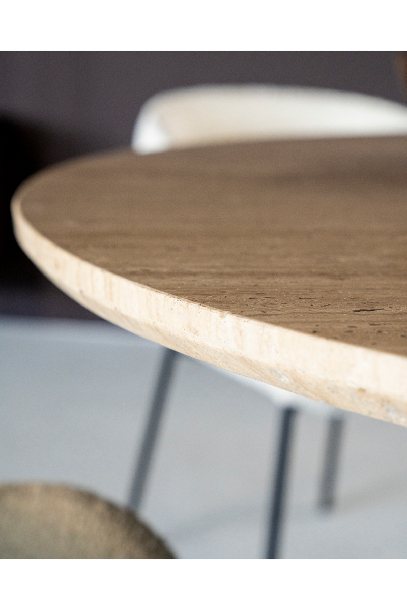 Travertine Pedestal Dining Table | Eleonora Aikin | Woodfurniture.com