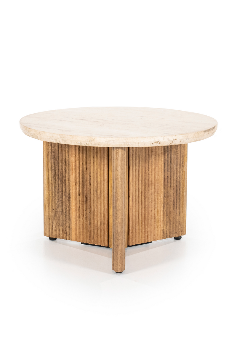 Round Mango Wood Side Table | Eleonora Sara | Oroatrade.com