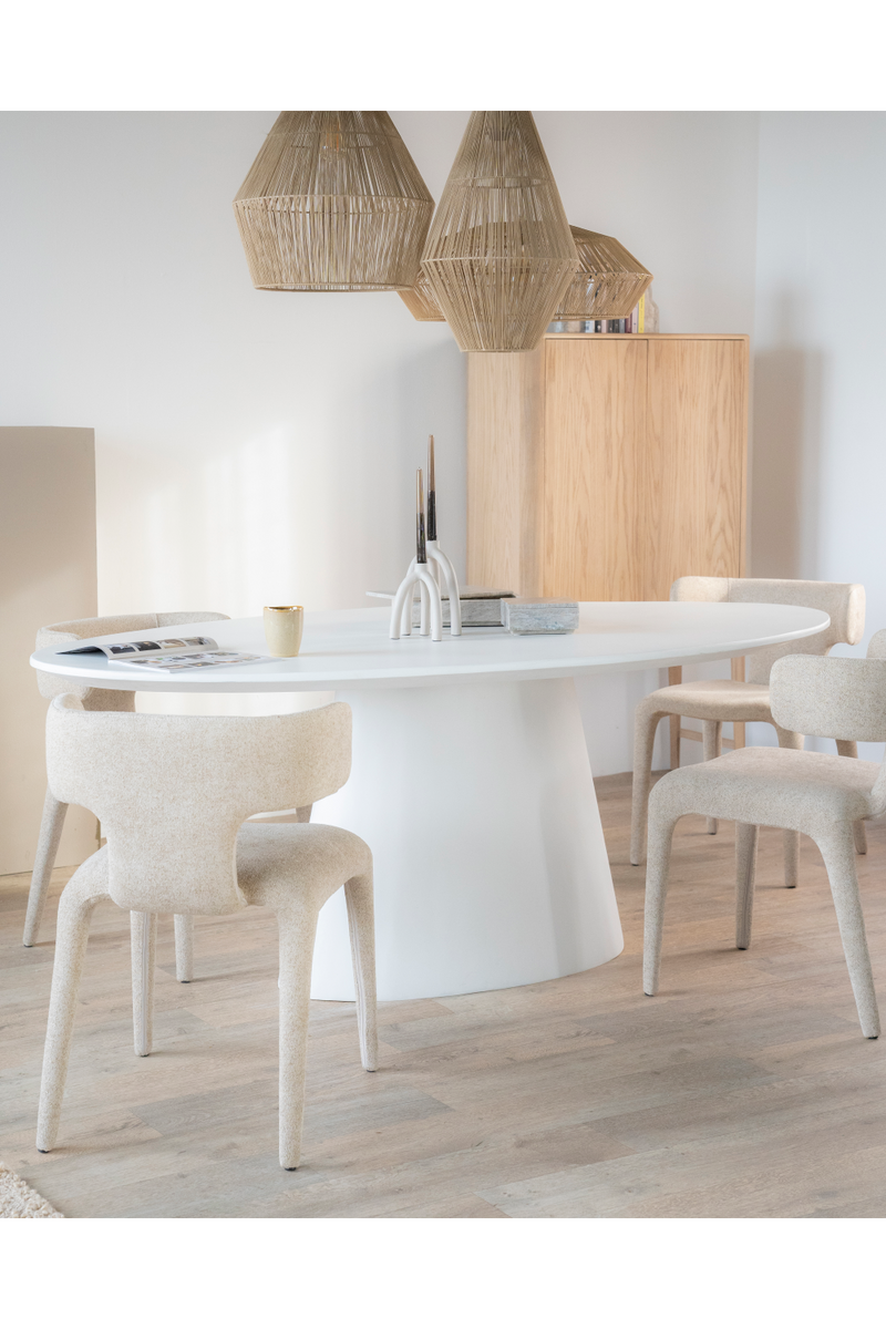 White Oval Glass Dining Table | Eleonora Elin | Woodfurniture.com