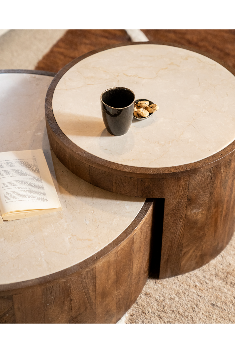 Marble Top Nested Coffee Tables (2) | Eleonora Hazel | Woodfurniture.com