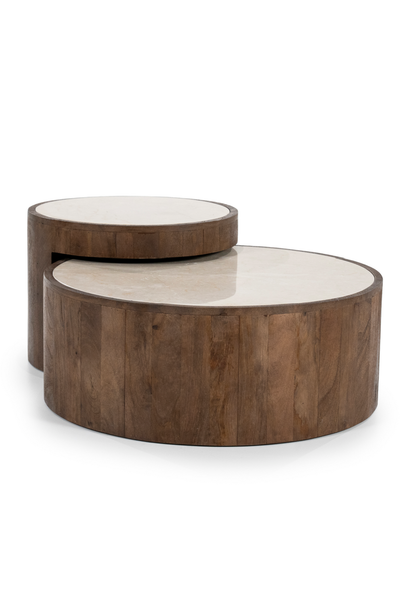 Marble Top Nested Coffee Tables (2) | Eleonora Hazel | Woodfurniture.com