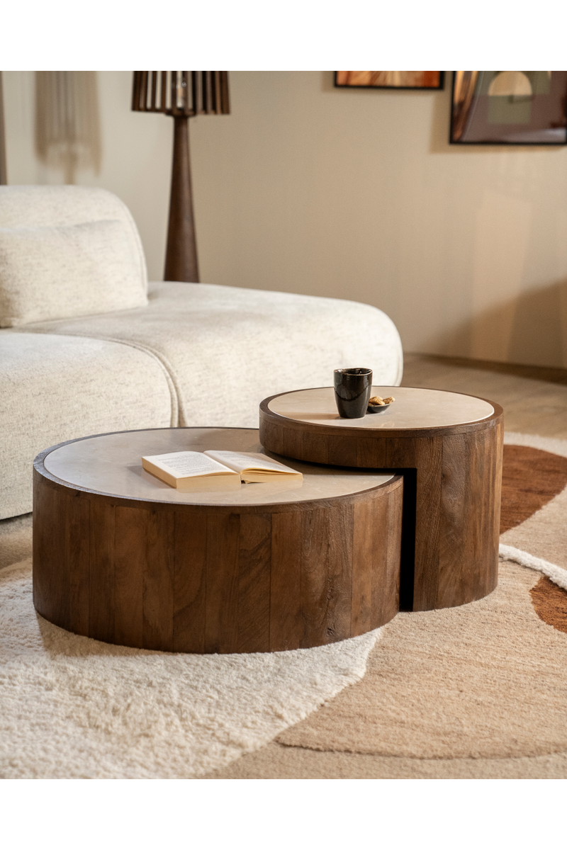 Marble Top Nested Coffee Tables (2) | Eleonora Hazel | Woodfurniture.com