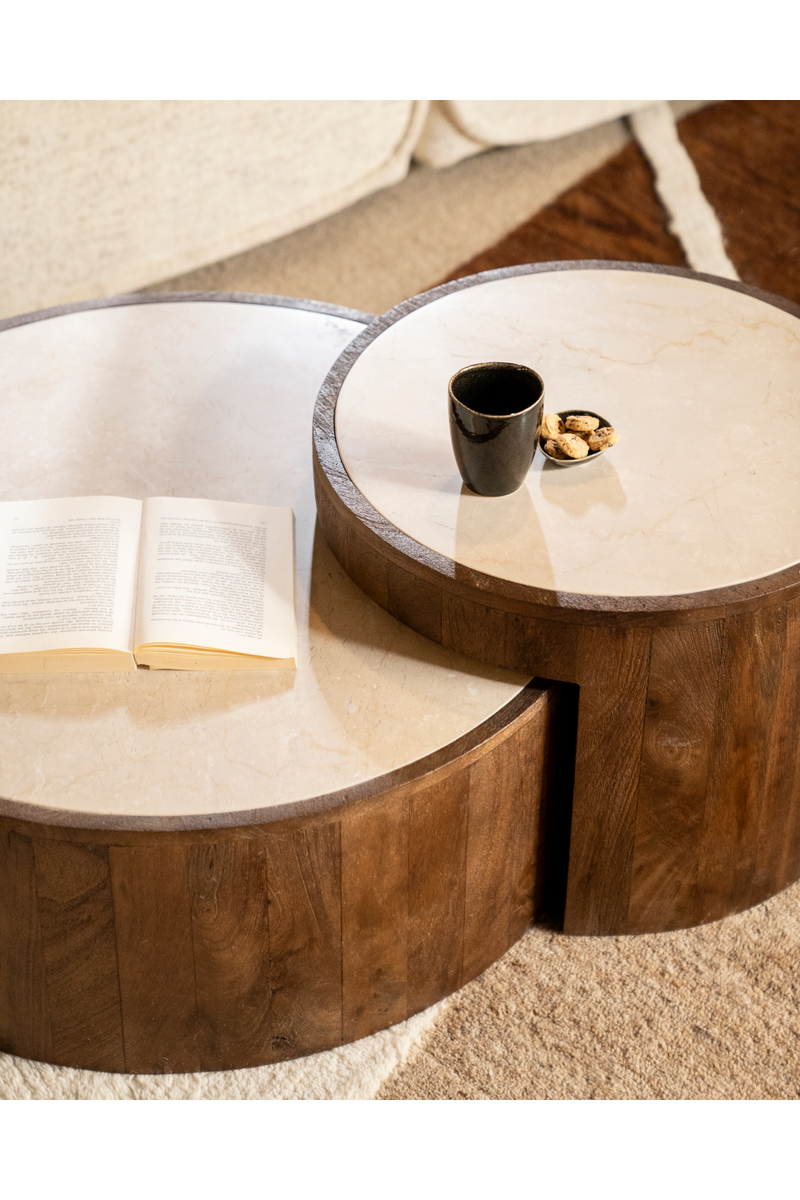 Marble Top Nested Coffee Tables (2) | Eleonora Hazel | Woodfurniture.com