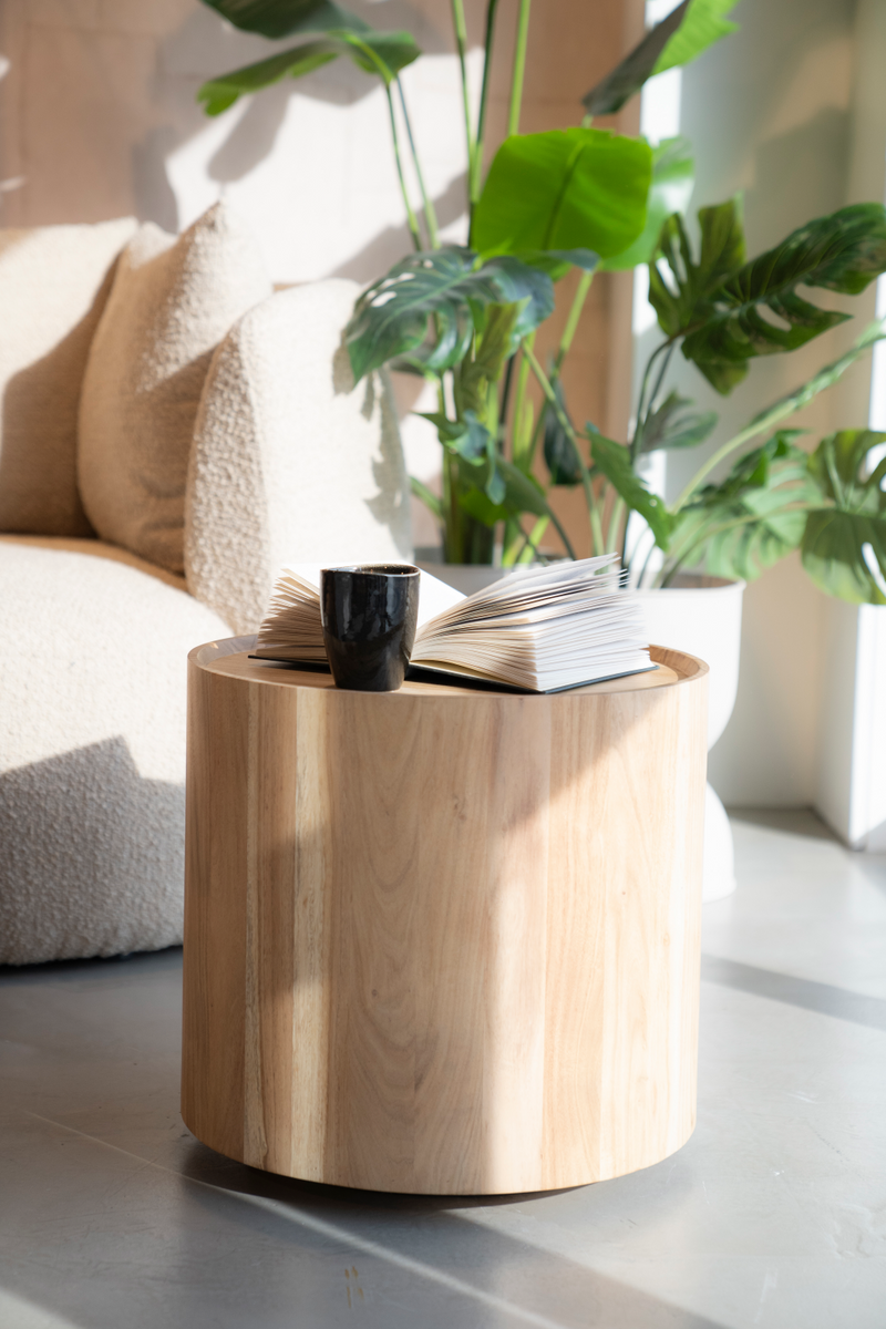 Cylindrical Wooden Side Table | Eleonora Zayn | Woodfurniture.com