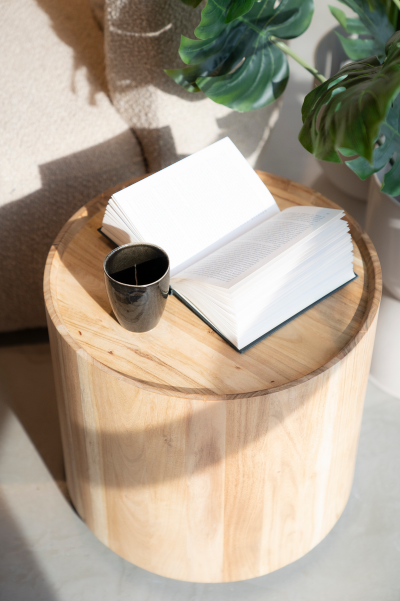 Cylindrical Wooden Side Table | Eleonora Zayn | Woodfurniture.com