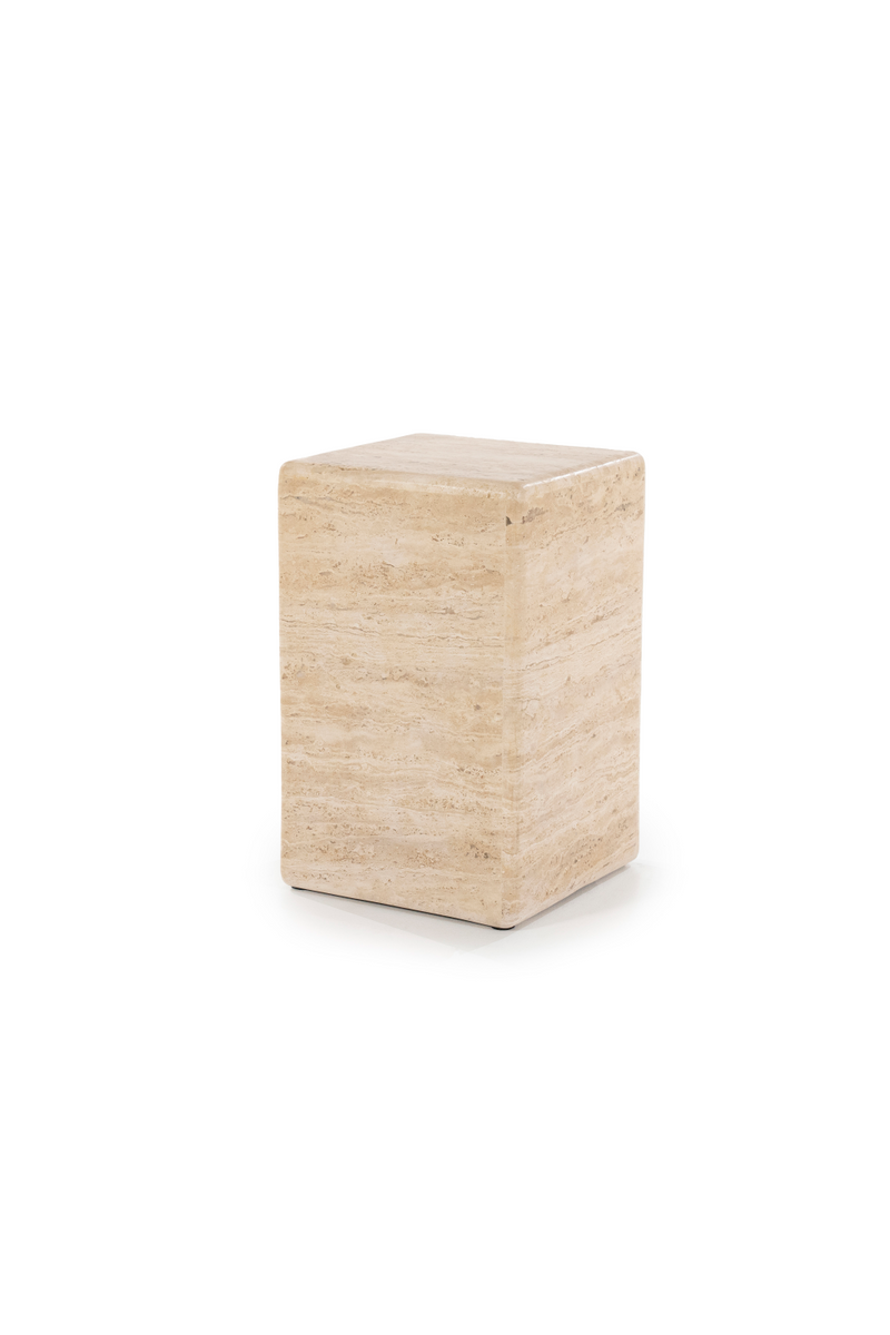 Square Travertine Side Table | Eleonora Donta | Woodfurniture.com