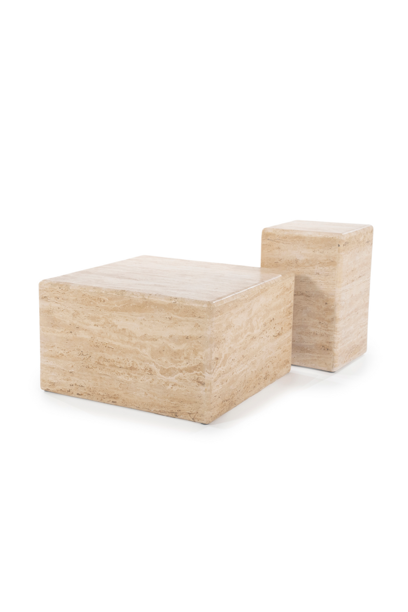 Square Travertine Side Table | Eleonora Donta | Woodfurniture.com