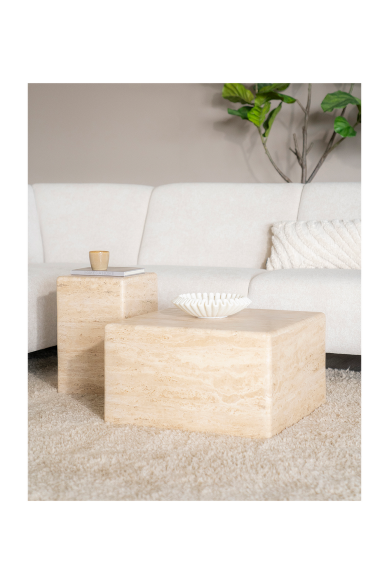 Square Travertine Side Table | Eleonora Donta | Woodfurniture.com