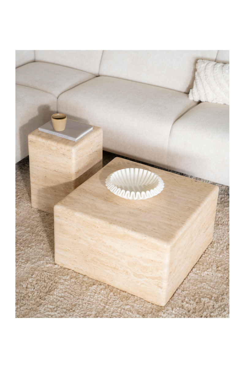 Square Travertine Side Table | Eleonora Donta | Woodfurniture.com