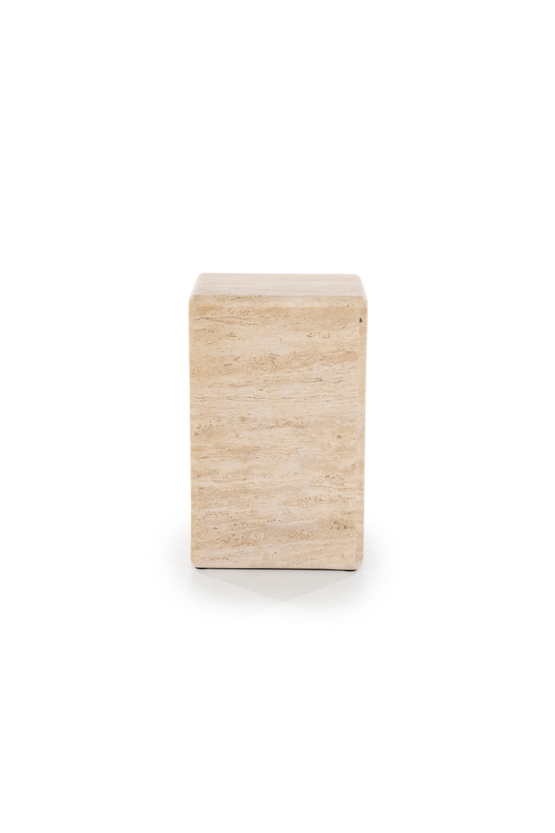 Square Travertine Side Table | Eleonora Donta | Woodfurniture.com