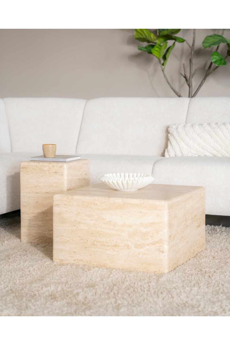 Square Travertine Coffee Table | Eleonora Donta | Woodfurniture.com