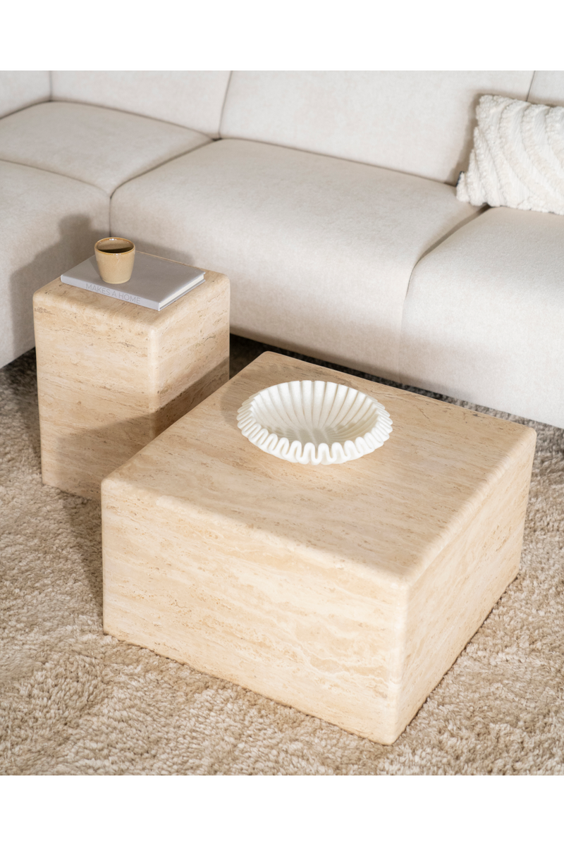 Square Travertine Coffee Table | Eleonora Donta | Woodfurniture.com