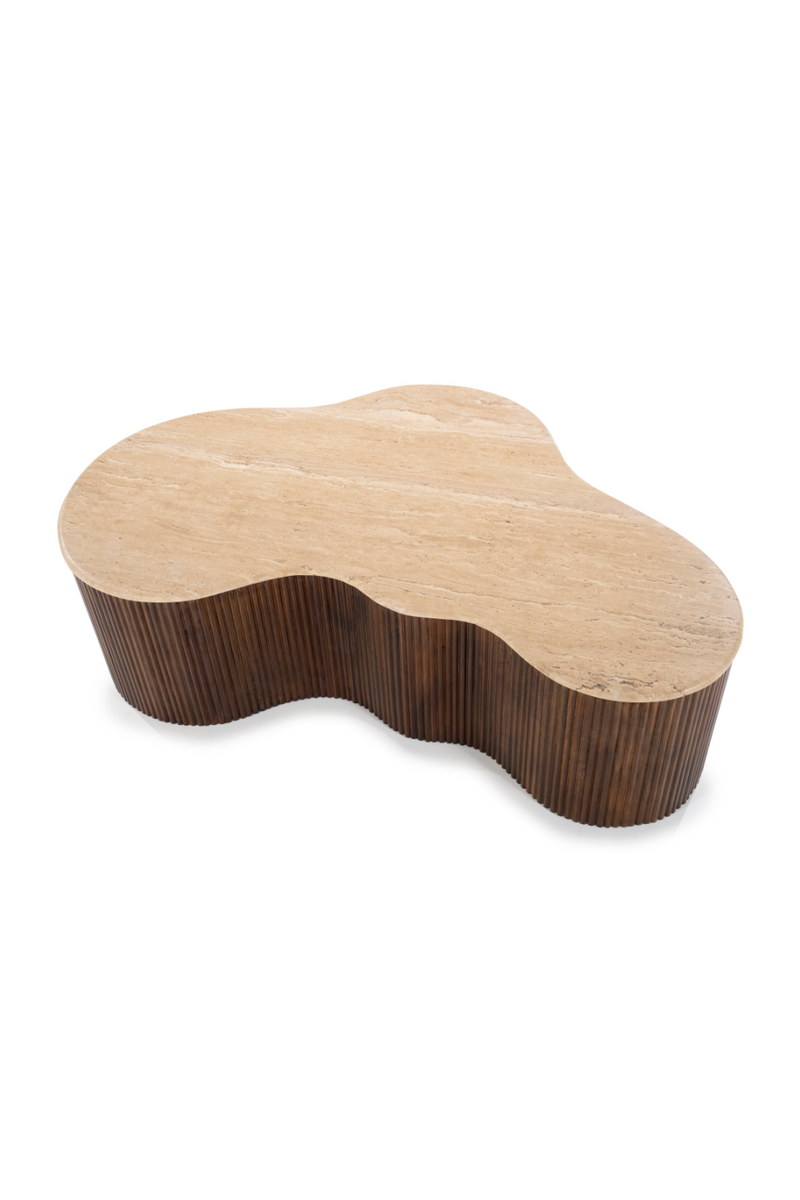 Organic Shape Travertine Coffee Table | Eleonora Mari | Woodfurniture.com