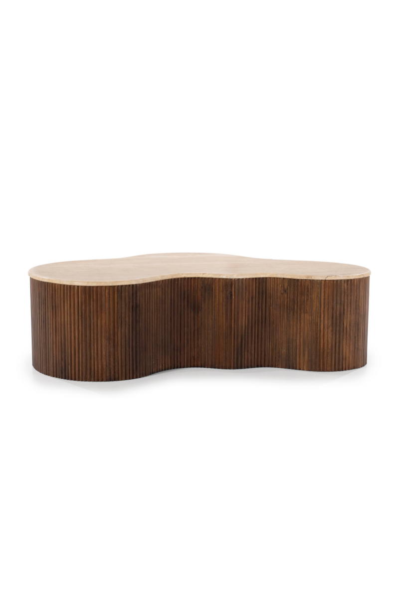 Organic Shape Travertine Coffee Table | Eleonora Mari | Woodfurniture.com