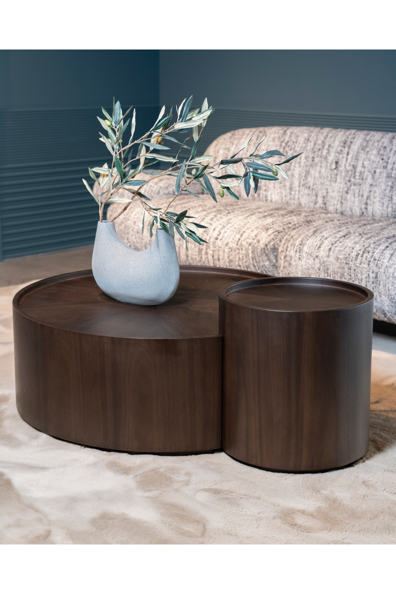 Walnut Round Nesting Coffee Tables (2) | Eleonora Max | Woodfurniture.com