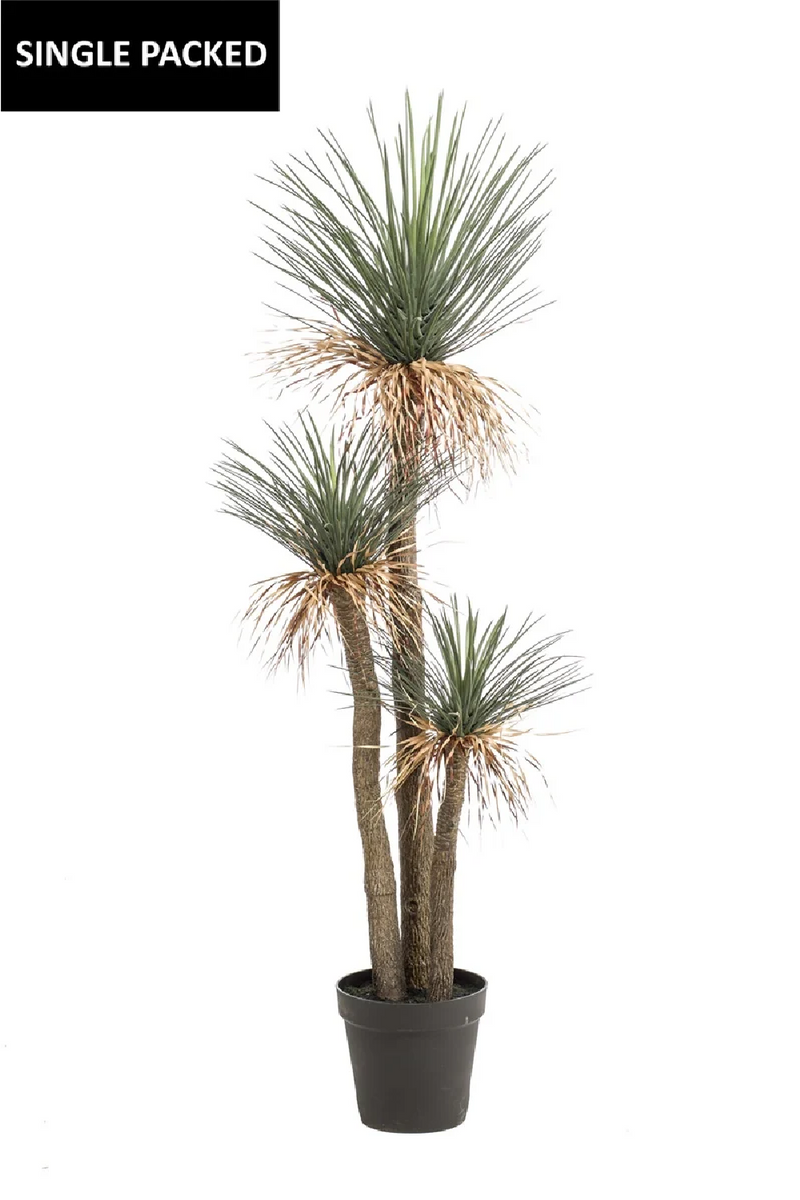 Green Crowned-Leaf Faux Plant | Emerald Yucca Rostrata| Woodfurniture.com