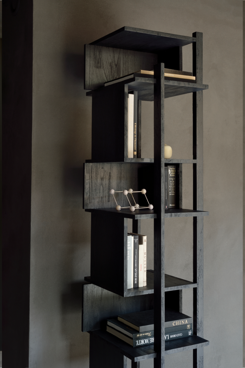 Black Teak Shelving Unit | Ethnicraft Abstract | Woodfurniture.com