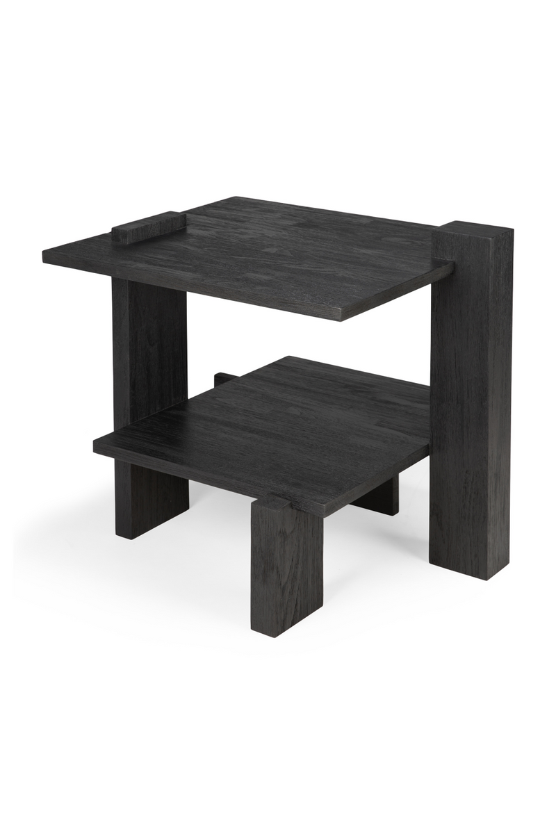 Black Teak Architectural Side Table | Ethnicraft Abstract | Woodfurniture.com