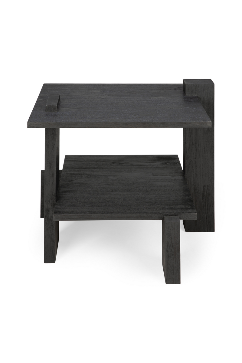 Black Teak Architectural Side Table | Ethnicraft Abstract | Woodfurniture.com