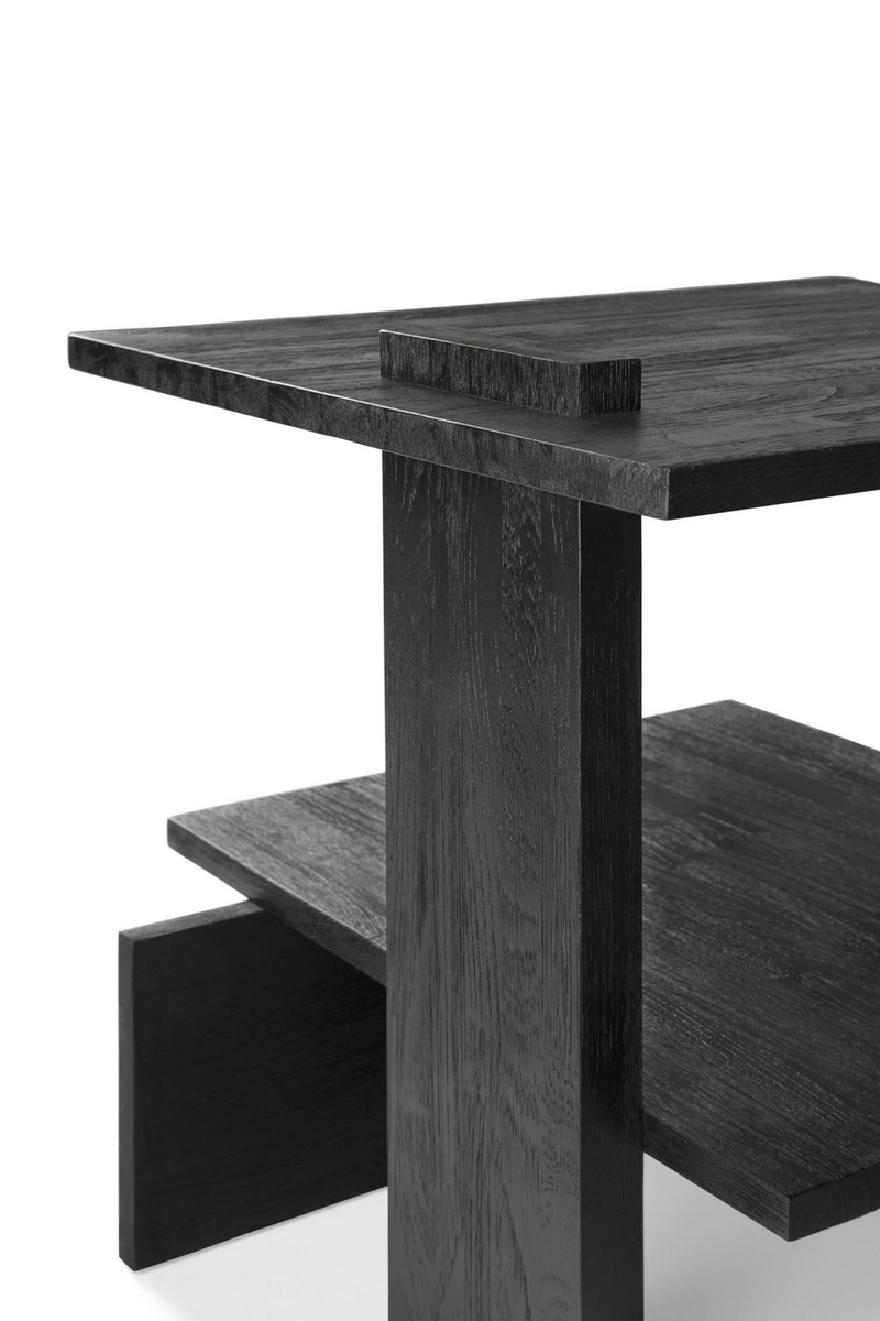 Black Teak Architectural Side Table | Ethnicraft Abstract | Woodfurniture.com