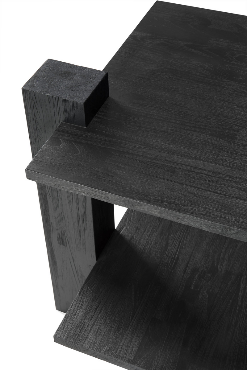 Black Teak Architectural Side Table | Ethnicraft Abstract | Woodfurniture.com