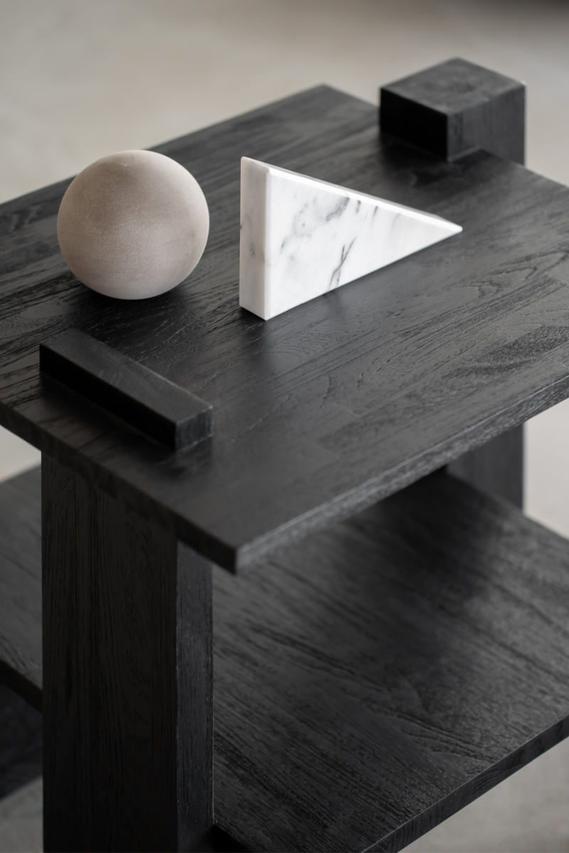 Black Teak Architectural Side Table | Ethnicraft Abstract | Woodfurniture.com