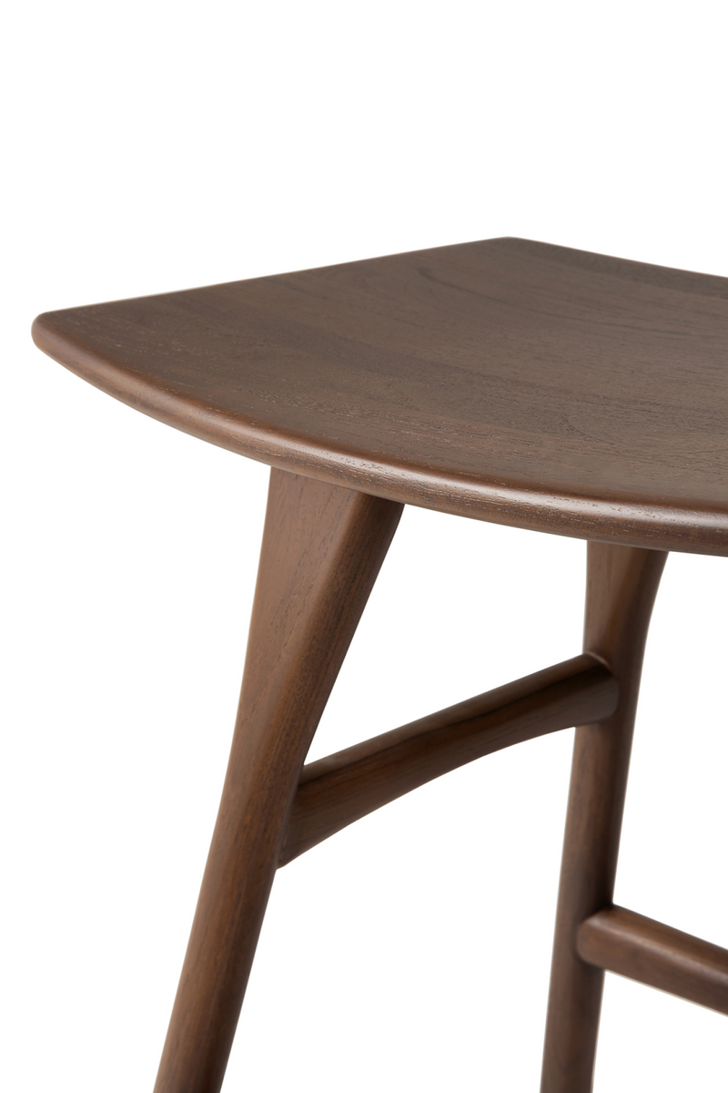 Varnished Teak Stool | Ethnicraft Osso | Woodfurniture.com