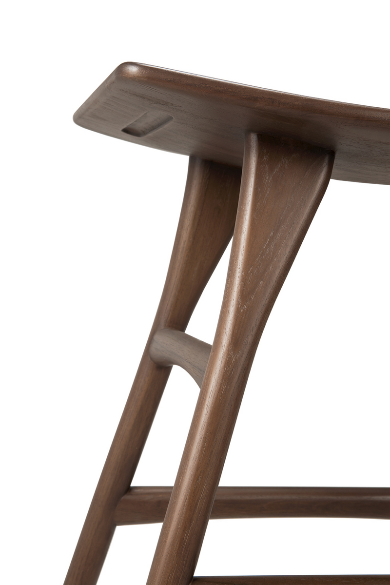 Varnished Teak Stool | Ethnicraft Osso | Woodfurniture.com