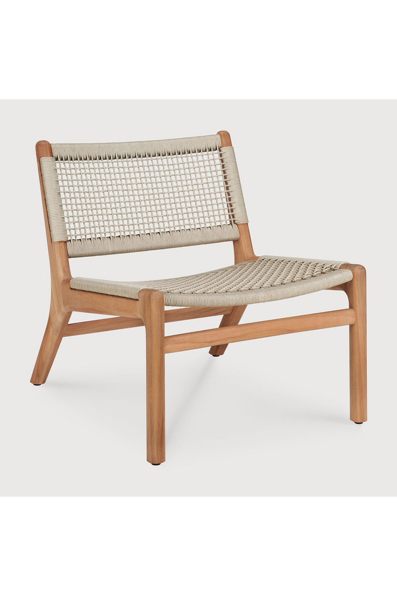 Beige Woven Outdoor Lounge Chair | Ethnicraft Jack | Woodfurniture.com