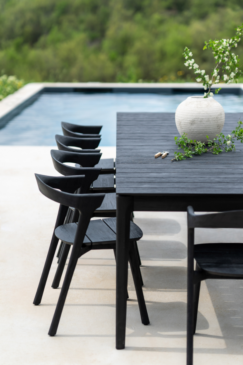 Black Teak Outdoor Dining Table | Ethnicraft Bok | Woodfurniture.com