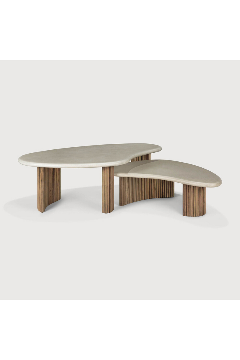 Teak Base Outdoor Coffee Table | Ethnicraft Boomerang | Woodfurniture.com