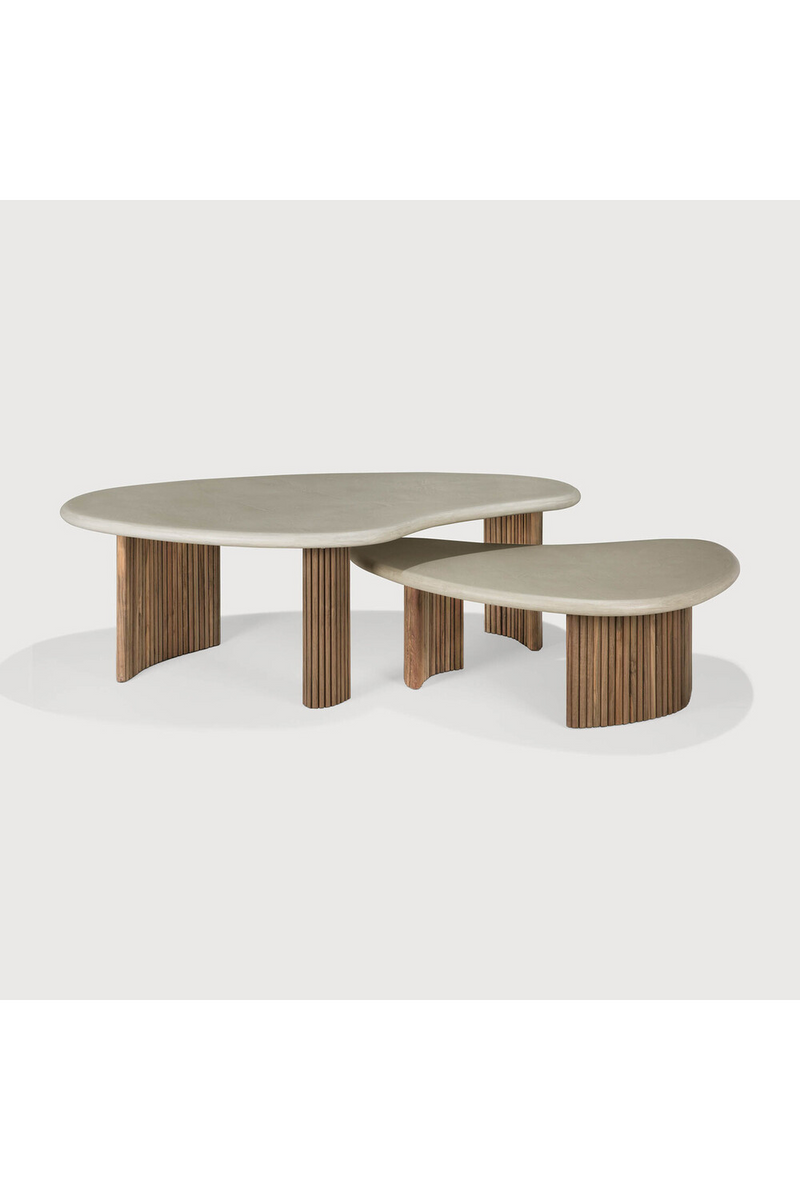 Teak Base Outdoor Coffee Table | Ethnicraft Boomerang | Woodfurniture.com