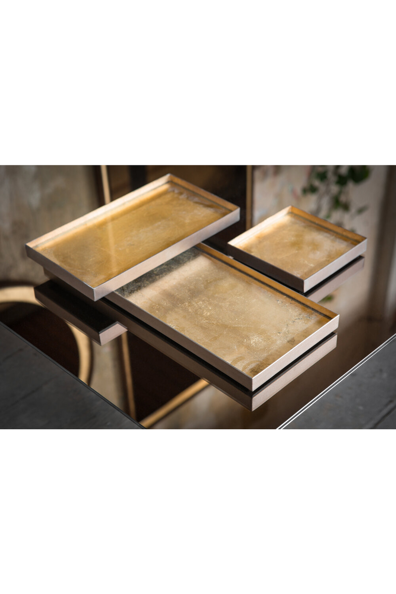 Rectangular Gold Tray | Ethnicraft Leaf | Oroatrade.com