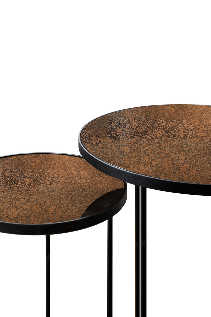 Round Nesting Side Table Set (2) | Ethnicraft Mirrored | Woodfurniture.com