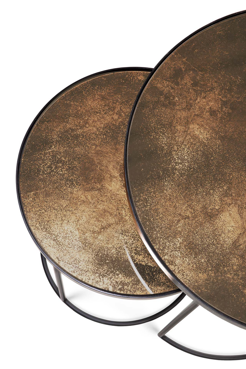 Round Nesting Side Table Set (2) | Ethnicraft Mirrored | Woodfurniture.com