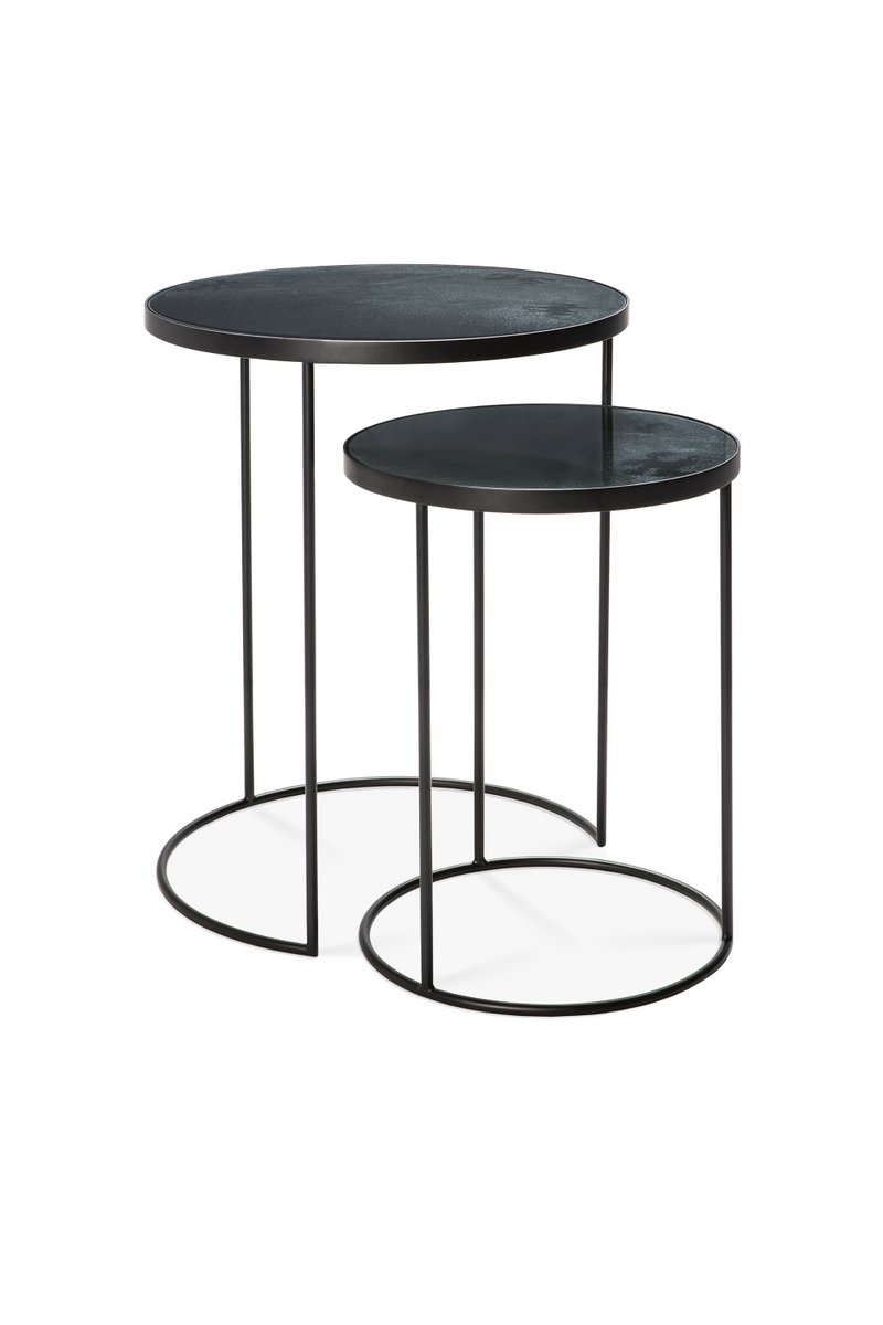 Round Nesting Side Table Set (2) | Ethnicraft Mirrored | Woodfurniture.com