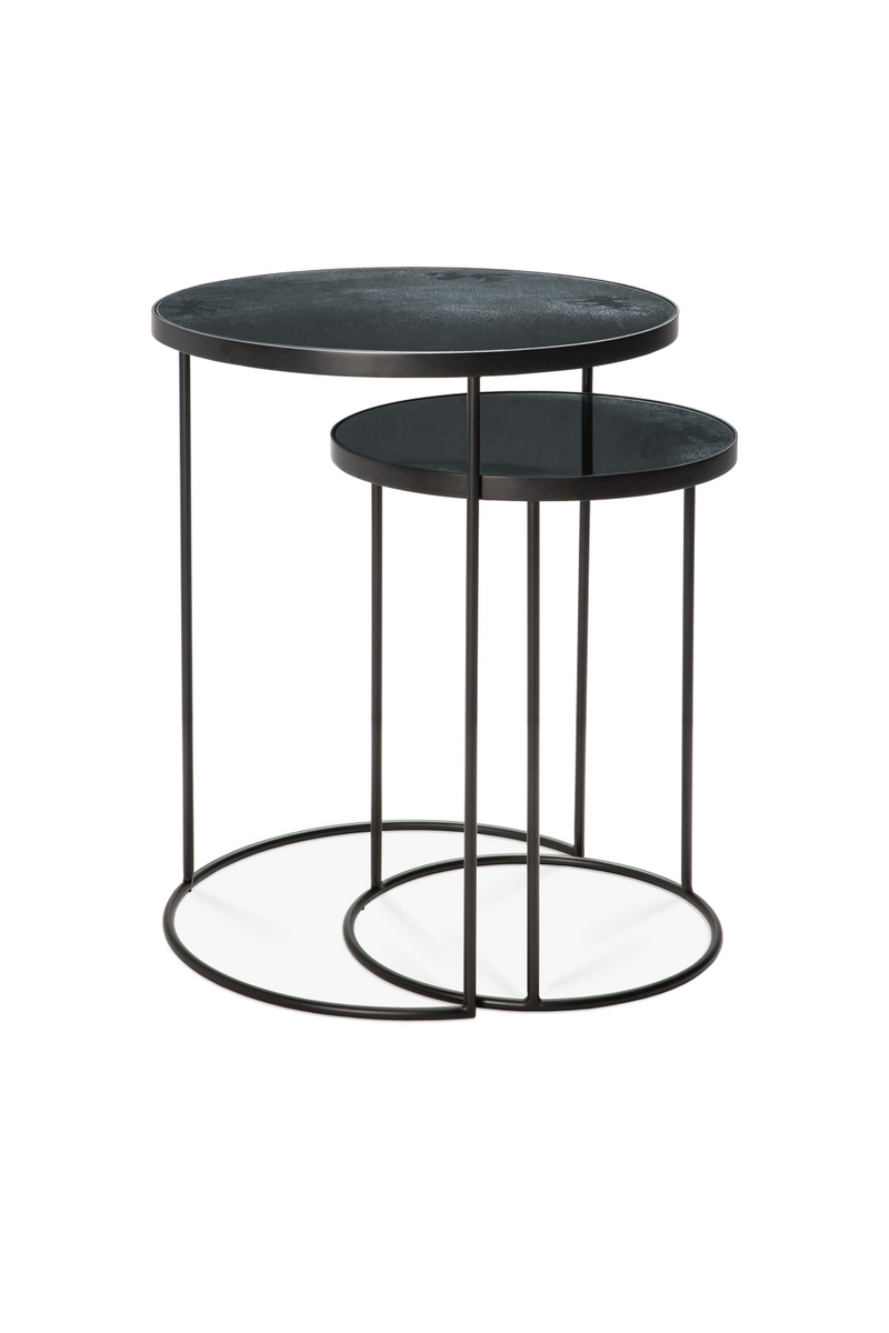 Round Nesting Side Table Set (2) | Ethnicraft Mirrored | Woodfurniture.com