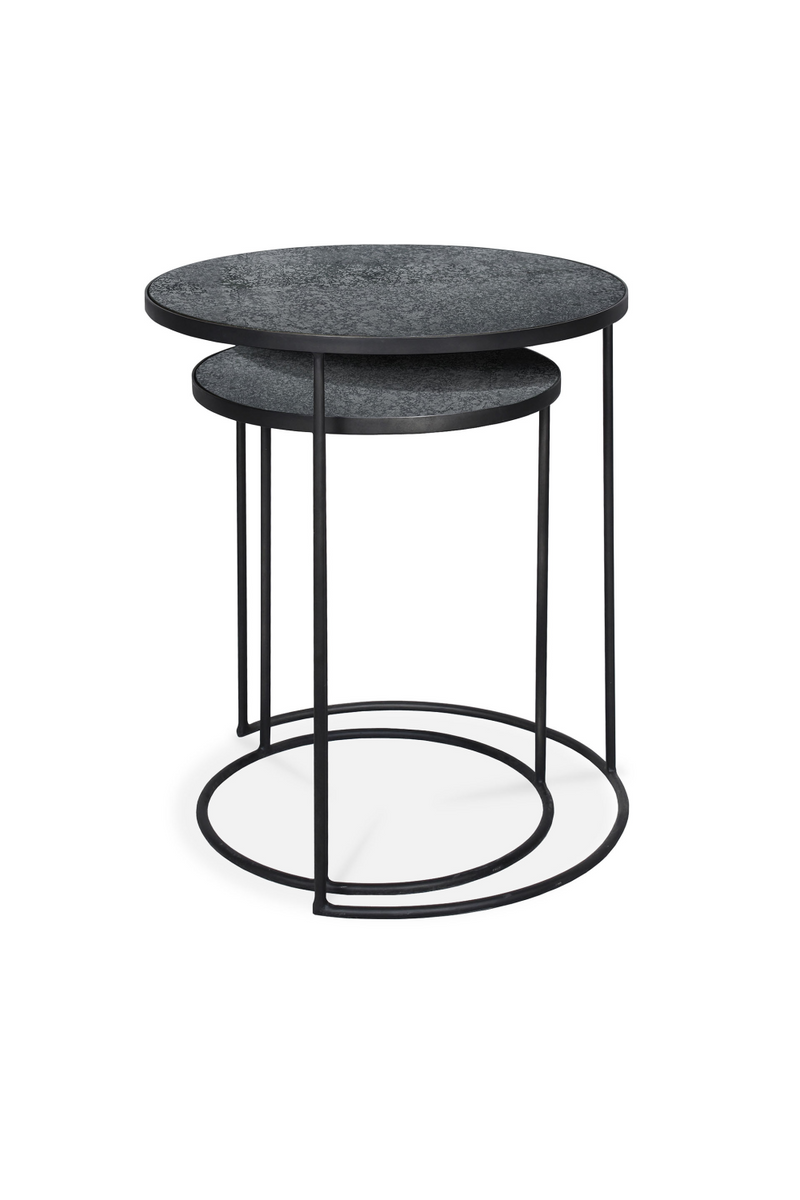 Round Nesting Side Table Set (2) | Ethnicraft Mirrored | Woodfurniture.com