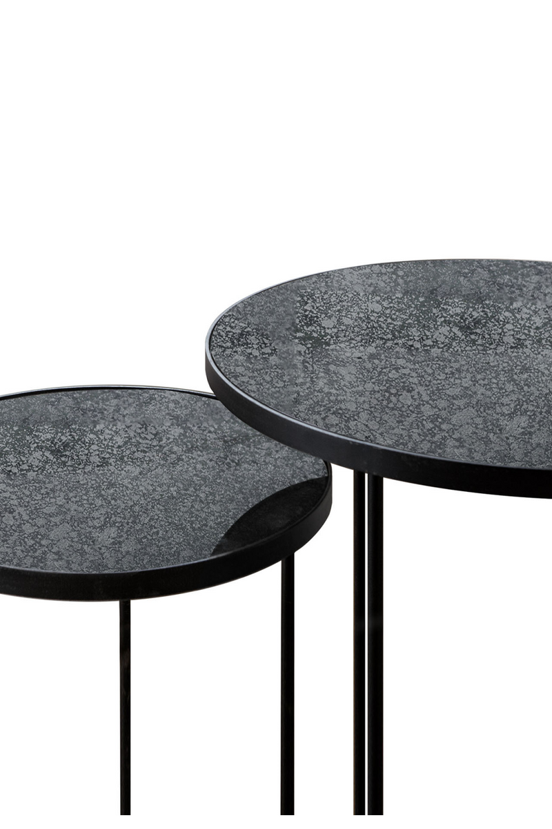 Round Nesting Side Table Set (2) | Ethnicraft Mirrored | Woodfurniture.com