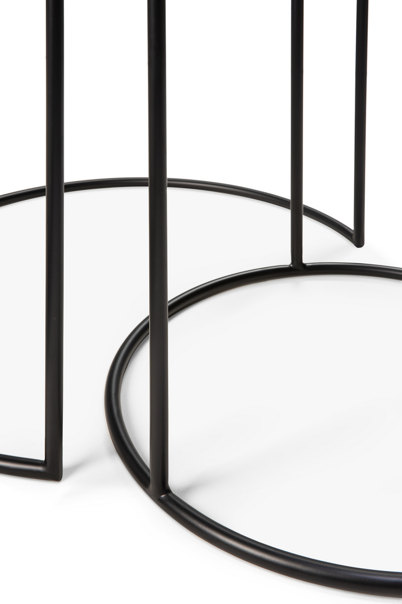 Round Nesting Side Table Set (2) | Ethnicraft Mirrored | Woodfurniture.com