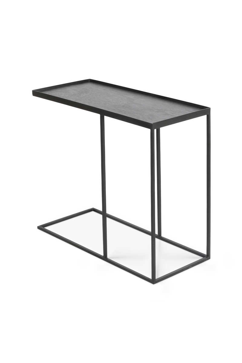 Black C-Shaped Side Table | Ethnicaft Tray | Woodfurniture.com