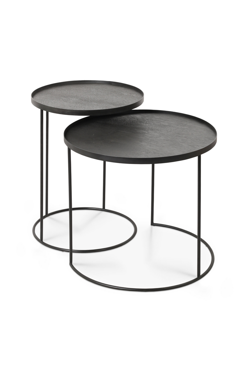 Round Tray Side Table Set (2) | Ethnicraft | Woodfurniture.com