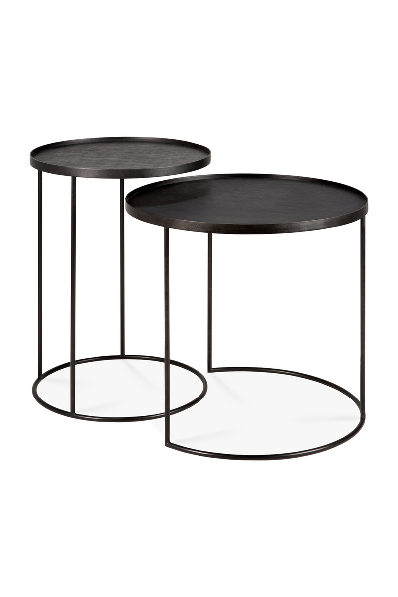 Round Tray Side Table Set (2) | Ethnicraft | Woodfurniture.com