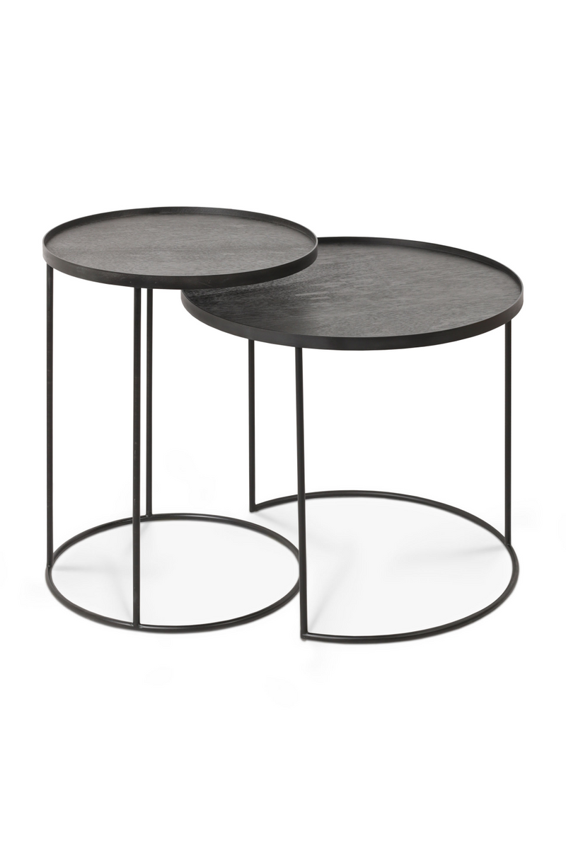 Round Tray Side Table Set (2) | Ethnicraft | Woodfurniture.com