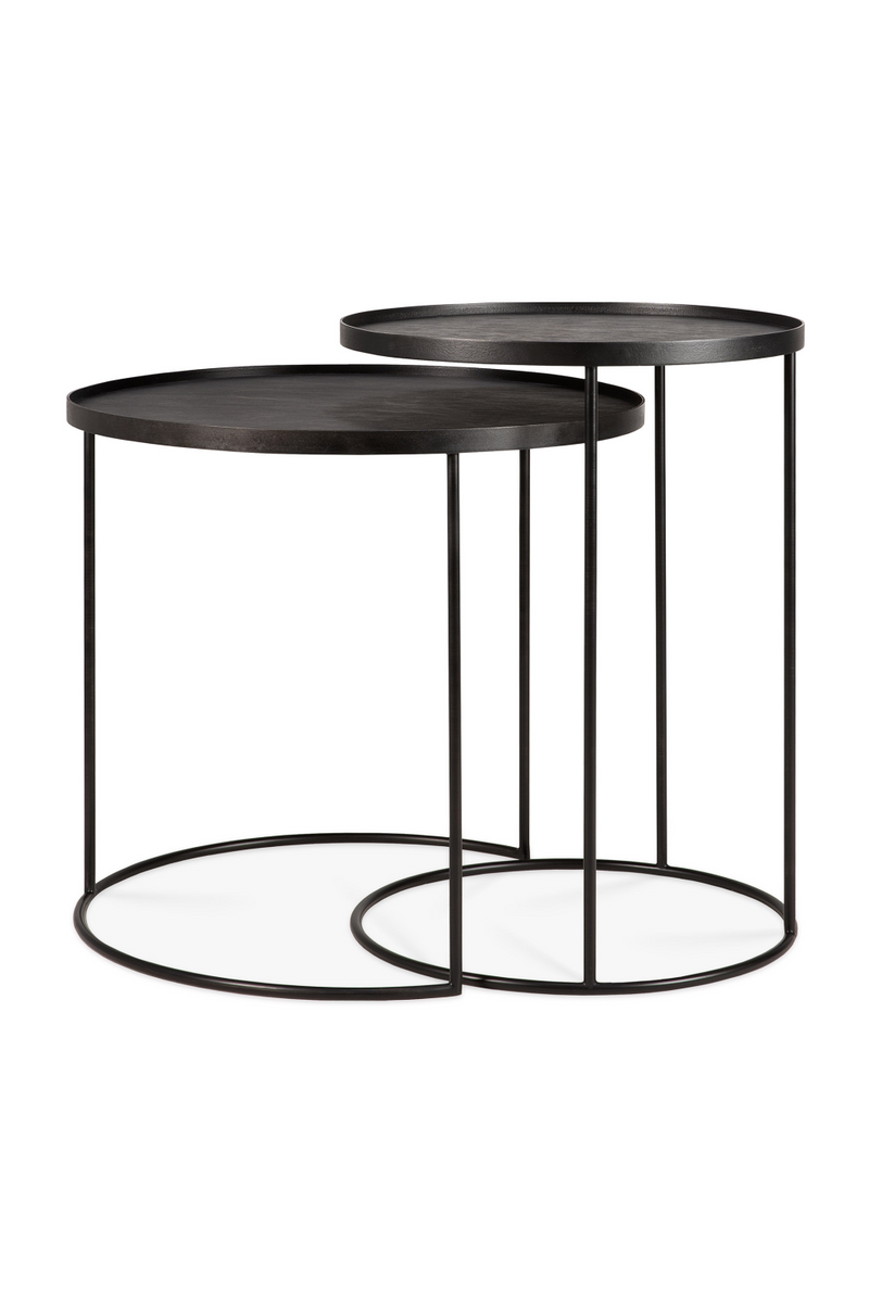 Round Tray Side Table Set (2) | Ethnicraft | Woodfurniture.com