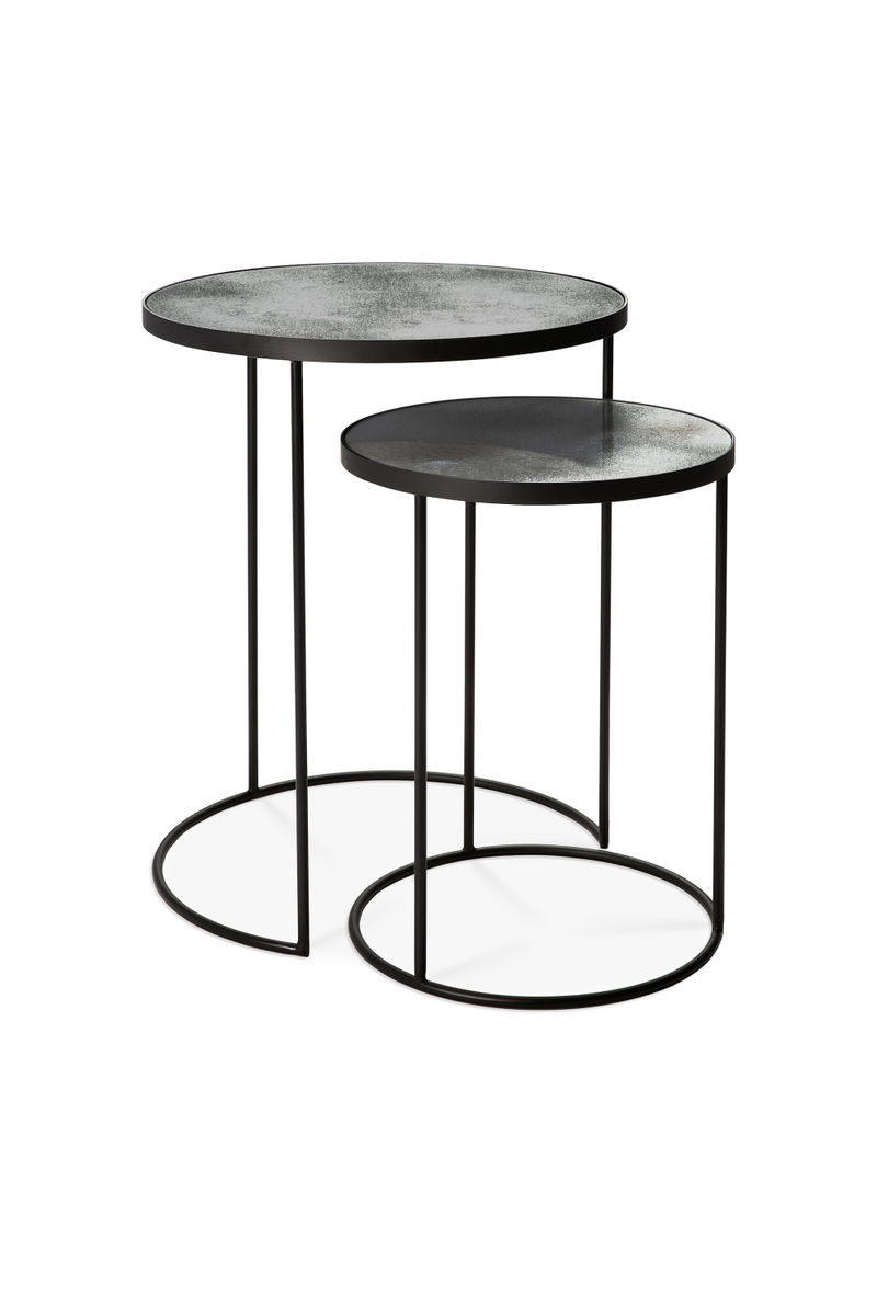 Round Nesting Side Table Set (2) | Ethnicraft Mirrored | Woodfurniture.com