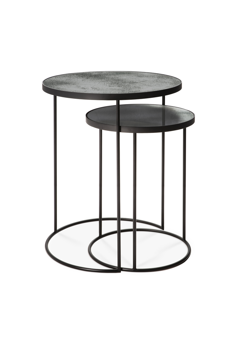 Round Nesting Side Table Set (2) | Ethnicraft Mirrored | Woodfurniture.com