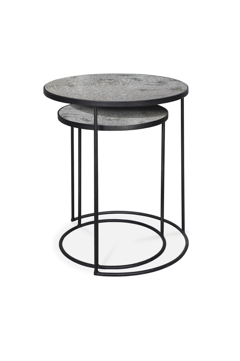 Round Nesting Side Table Set (2) | Ethnicraft Mirrored | Woodfurniture.com